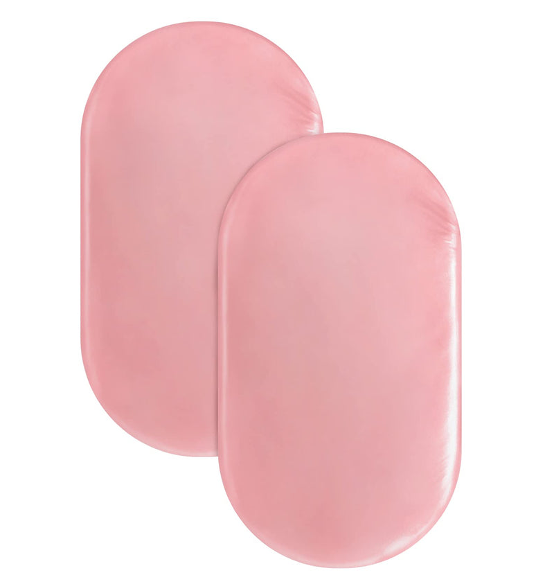 Bassinet Fitted Sheet 2 Pack Satin Bassinet Sheets for Baby Hair Soft Silky Sheet for Cradle or Bassinet Pad?Mattress for Boys and Girls Gift for Infant Pink 2 Pack Bassinet Sheet - NewNest Australia