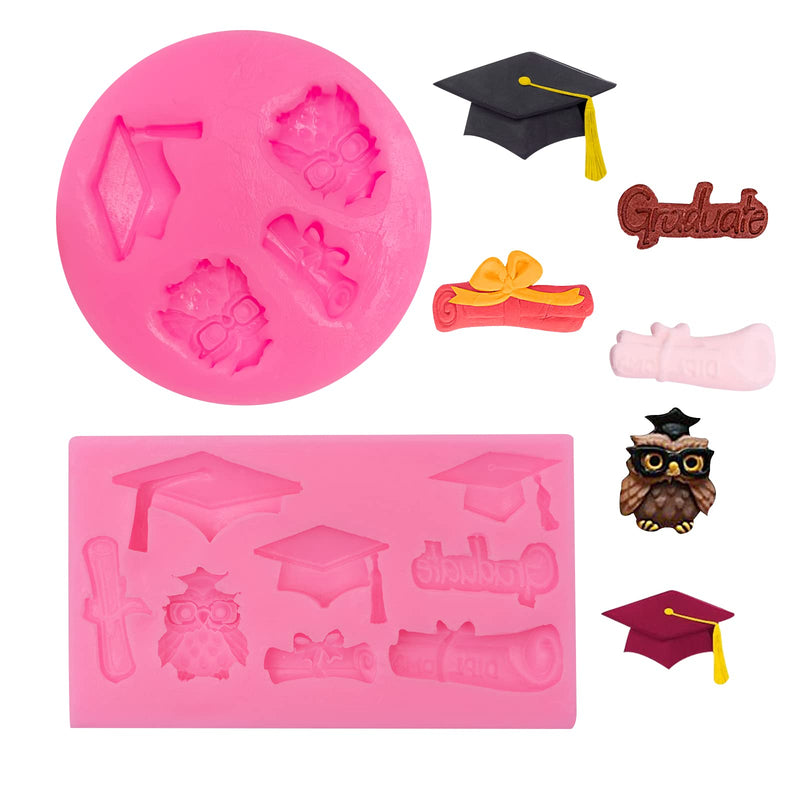 Bachelor Cap Fondant Moulds, Graduation Season Owl Awards Silicone Mould for Graduation Celebration Cake Cupcake Decorating, DIY Graduation Season Candy Chocolate Candy Craft Paste, Polymer Clay - NewNest Australia