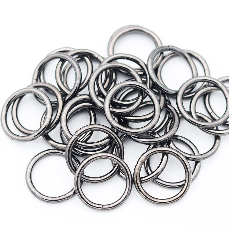 JWBIZ 30 Pcs Metal O Rings Heavy-Duty Extra Thick 3.8mm Thickness for Sewing Keychains Belts and Dog Leash (1 inch, Gun Black) 1 inch - NewNest Australia