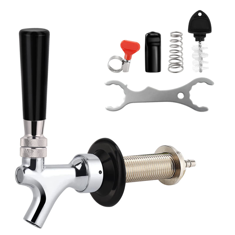 Dbgogo 3'' Draft Beer Faucet Shank Self-Closing Spring Assembly, Brewing No Leak Stainless Steel Core Kegerator Tap Through-Wall Beer Shank Dispenser Kit with 3-in-1 Kegging Tap Wrench Hose Clamp Silver 3'' - NewNest Australia