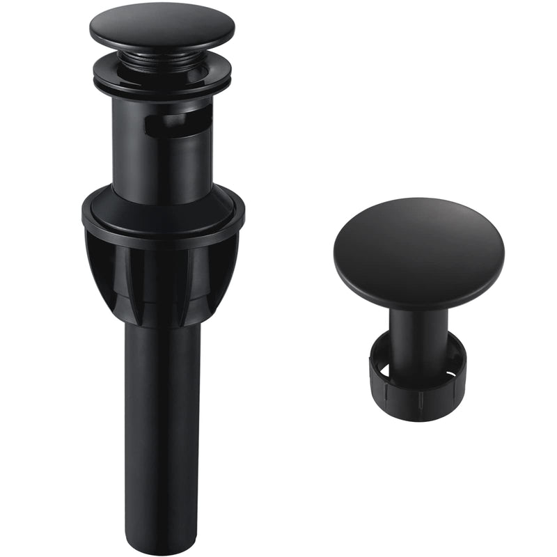 Bathroom Sink Drain, Pop Up Drain Stopper with Overflow, Lavatory Vanity Vessel Sink Drain Assembly, Matte Black - NewNest Australia