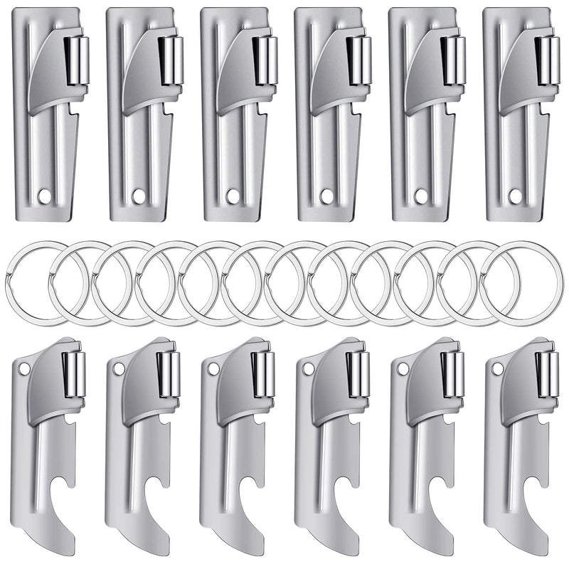 12 Pieces Military Style Can Openers in 2 Styles and 12 Pieces Key Rings Stainless Steel Camping Can Opener Military Can Openers Portable Can Opener for Travel, Camping - NewNest Australia