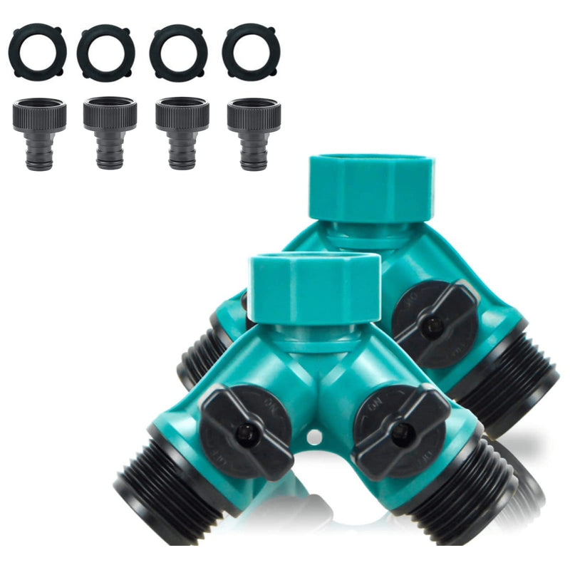 ECOESPTI Garden Hose Splitter, 3/4" 2 Way Plastic Water Hose Splitter, Garden Hose Connector with Faucet Watering Shut Off for Landscaping, Gardening, Flower Planting, Irrigation - NewNest Australia