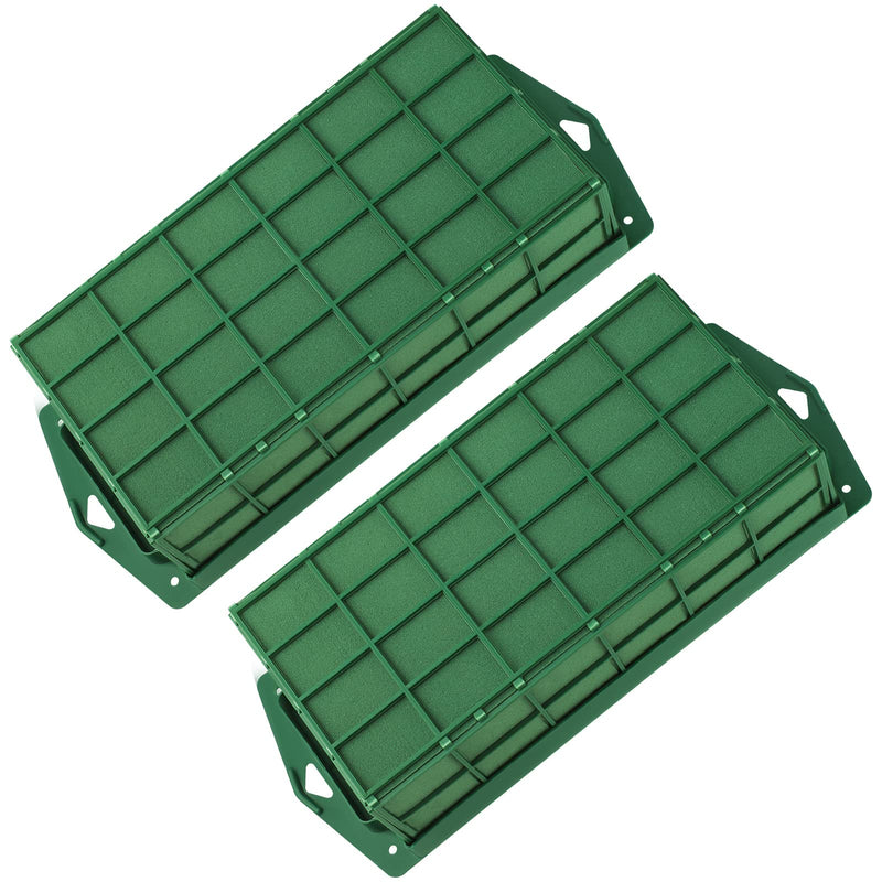 Hahood 2 Packs Floral Foam Cage Rectangle Flower Cage Holders with Floral Foam Floral Arrangement Supplies for Fresh Flowers, Home Weeding Decorations, 11.8 x 4.3 x 3.1 Inches - NewNest Australia