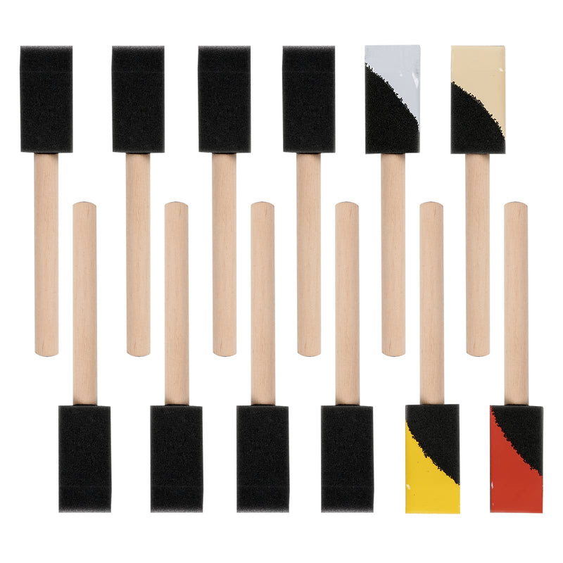 Foam Paint Brushes, Mister Rui Sponge Paint Brush, 1 Inch Foam Brush 12 Pieces, Wood Handle Paint Brush Set, Light and Durable, Ideal for Painting and Cleaning Foam Brush Set | Pack of 12 - NewNest Australia