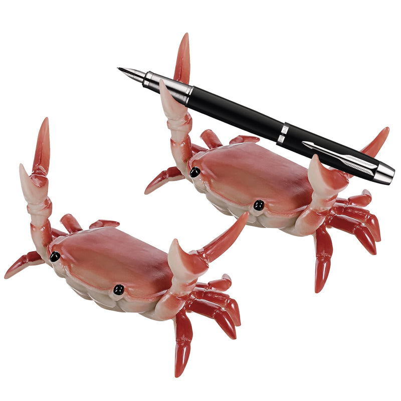 2Pcs Funny Crab Pen Holder Weightlifting Crab Desk Pen Stand for Pen Storage Office Desk Display Decorations - NewNest Australia