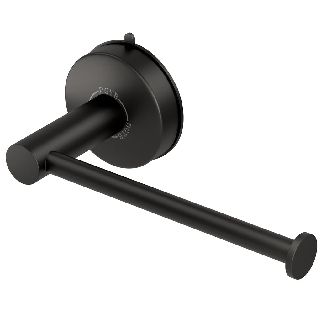 DGYB Suction Cup Toilet Paper Holder 304 Stainless Steel Wall Mount Tissue Roll Dispenser for Bathroom (Matte Black) Matte Black - NewNest Australia