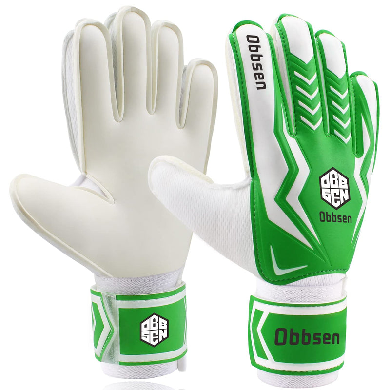 Obbsen Soccer Goalie Gloves for Kids, Youth&Adult Soccer Goalkeeper Gloves, Strong Grip Goalkeeping Gloves with Finger Protection, Men/Women/Boys/Girls Green and White 5 - NewNest Australia