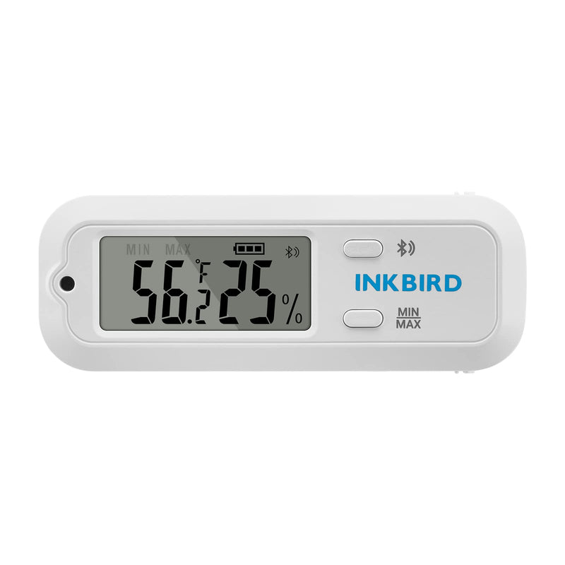 Inkbird Mini Digital Thermometer and Hygrometer, Temperature Humidity Bluetooth Smart Sensor, for Guitar Humidor Mason Jar Incubators White & Bluetooth - NewNest Australia