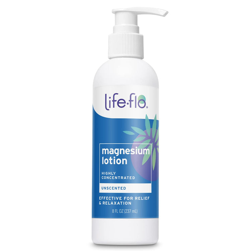 Life-flo Magnesium Lotion, Unscented Massage & Body Lotion, Relief & Relaxation for Overworked Muscles & Joints, With Magnesium Chloride from the Zechstein Seabed, Plus Shea Butter & Coconut Oil, 8oz Unflavored 8 Ounce - NewNest Australia