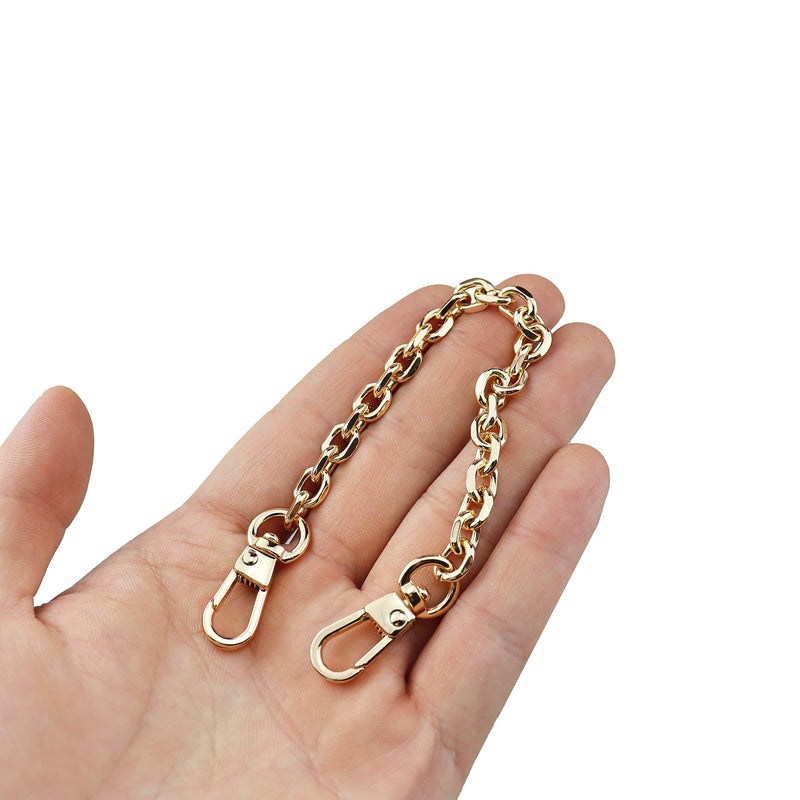 HEEHEE 7.9 Inches Mini Purse Chain Strap Delightful Extending Durable DIY Iron Flat Chains Replacement Straps with Buckles Wide 7mm Thick 2mm Gold 1 PCS for Handbag Shoulder Cross Body Wallet Gold 7.9" - NewNest Australia