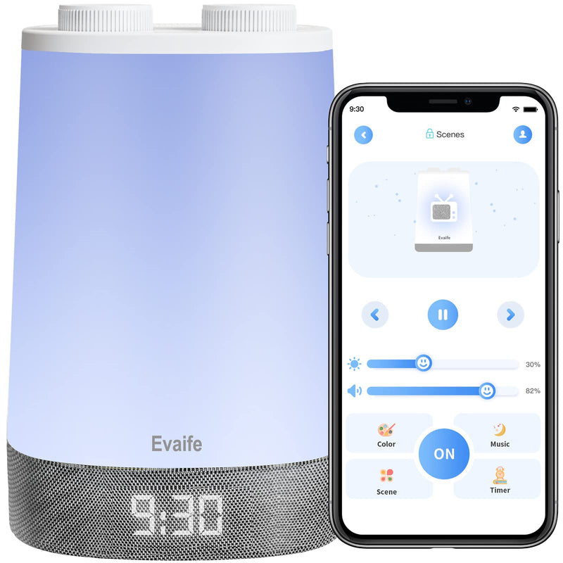 Evaife Sound Machine Baby, White Noise Machine with Night Light, Toddler Sleep Trainer with 17 Soothing Sounds, Timer, Kids Alarm Clock, App Control, Personal Sleep Routine, Nightlight for Baby Kids - NewNest Australia