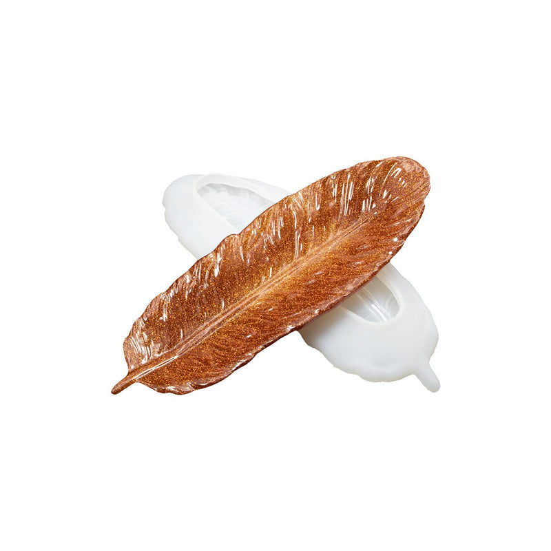AMZTOART 1pc Feather Shaped Silicone Coaster Mold Making Resin Tray, Epoxy Resin Trinket Dish Molds, Ring Holders Jewelry Tray (M0007) M0007 - NewNest Australia