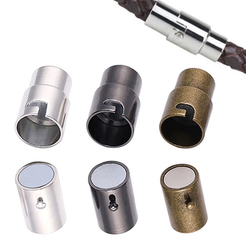 BZUEPRS 30 PCS Magnetic Clasps for Jewelry, Leather Cord End Caps Magnetic Locking Clasps and Closures, Jewelry Making Supplies for Leather Bracelet, Kumihimo (3 MM / 0.12 in) 3 MM / 0.12 IN - NewNest Australia