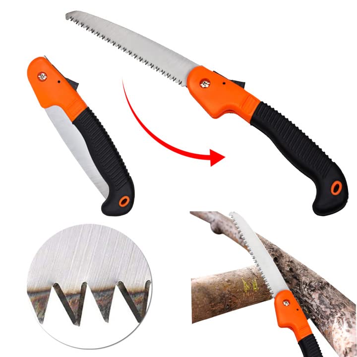 15 Inch Mini Pruning Folding Saw - GERYMU High Hardness Steel Dsilky Rywall Saw 3-Sided Grinding Teeth, Soft Silicone Non-Slip Handle, Super Sharp, Suitable for Tree Trimming, Camping, Gardening (1) Band Saw - NewNest Australia