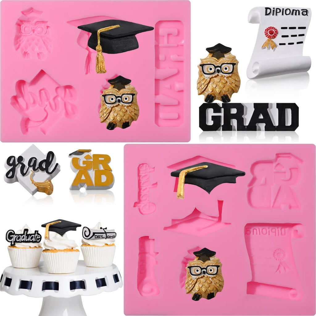 Graduation Molds Silicone,Graduation Fondant Molds With Owl Grad Cap Diploma Scroll Silicone Molds For Chocolate Candy Cookie Cupcake Cake Decoration for 2022 Graduation Celebration - NewNest Australia