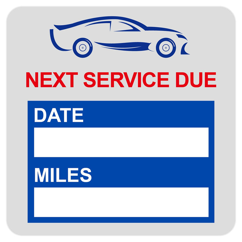 2x2 inch 60 PCS "Next Service Due" Static Cling Labels Easy Remove Oil Change Stickers - Static Cling Windshield Labels (Blue) Blue - NewNest Australia