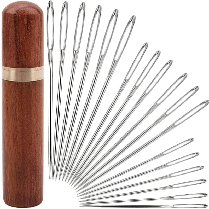 yklbpd 18 Pieces Large Eye Sewing Needles, Handmade Yarn Knitting Needles, Sewing Sharp Needles, Stainless Steel Embroidery Thread Needle Leather Needle Tapestry Needle - NewNest Australia