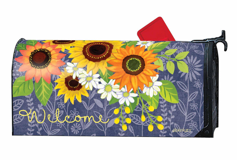 MailWraps Studio M Denim Garden Decorative, The Original Magnetic Mailbox Cover, Made in USA, Superior Weather Durability, Standard Size fits 6.5W x 19L Inch Mailbox - NewNest Australia