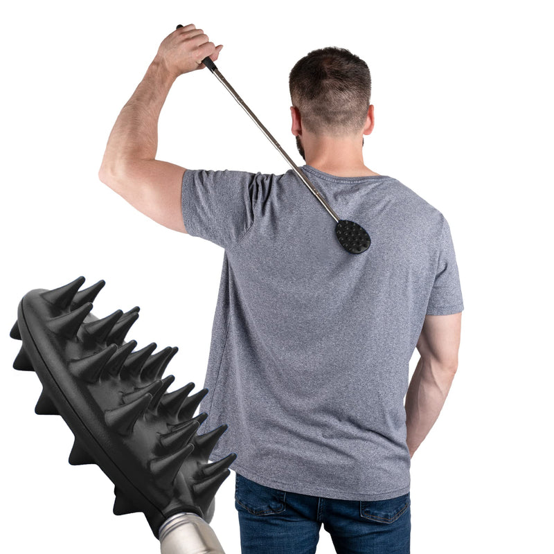Cactus Back Scratcher On a Stick -Back-Neck-Head-Beard-Body-Pets (Big Stick - Black) Big Stick - Black - NewNest Australia