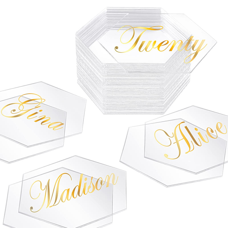 80 Pcs Clear Acrylic Place Cards Hexagon Blank Plates Acrylic Hexagon Tiles Blank Acrylic Name Plate Acrylic Seating Chart Escort Cards Plastic Card Sign for Wedding DIY Table Setting Dinner Party - NewNest Australia