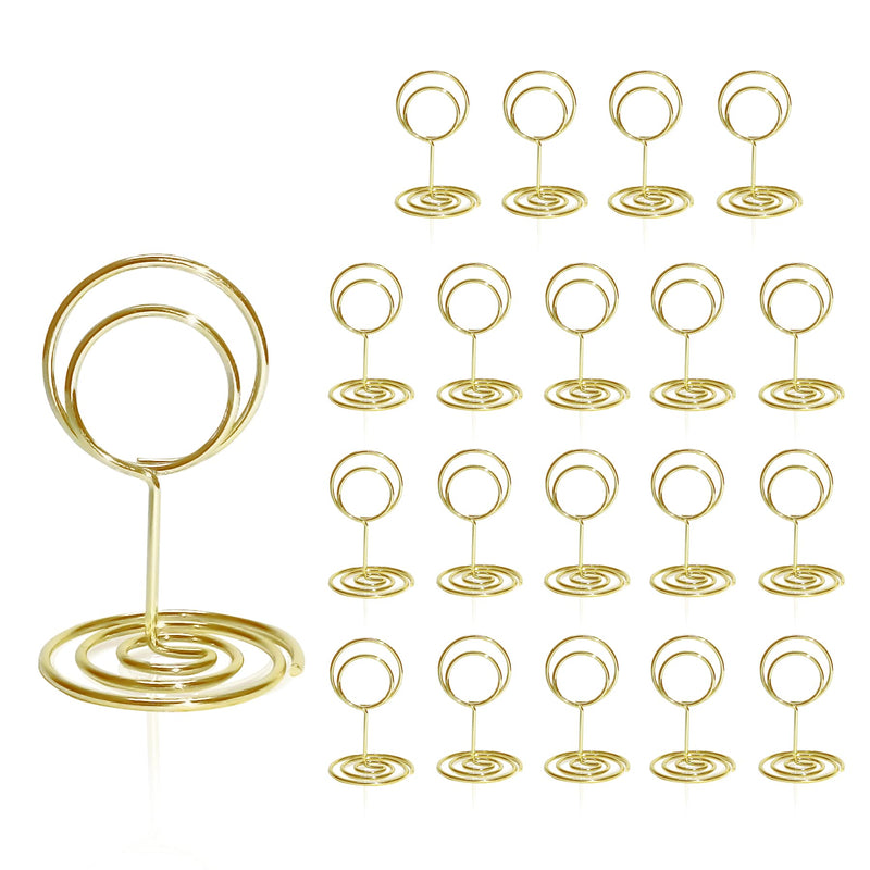 HomWanna Table Number Holders 20Pcs - 2 Inch Mini Place Card Holder Short Table Number Stands for Wedding Party Graduation Reception Restaurant Home Centerpiece Decorations Office Memo (Gold) Gold - NewNest Australia