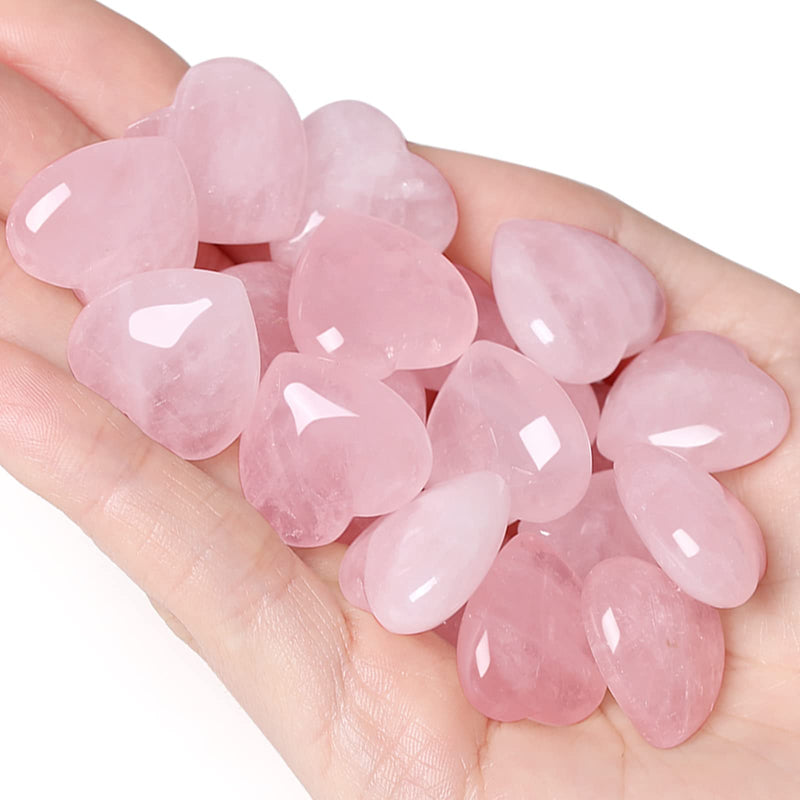 10 PCS Rose Quartz Crystals Heart Polished Healing Stones Bulk Wholesale Palm Natural Love Heart Shaped Gemstones Set Reiki Energy Balancing Meditation 1 Rose Quartz - 10pcs - NewNest Australia