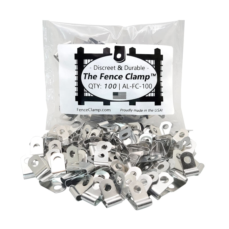 The Fence Clamp (100x) - US-MADE Wire Clips - High Strength Aluminum - Mount Welded Wire to Vinyl Fence (12-16 Gauge) - NewNest Australia