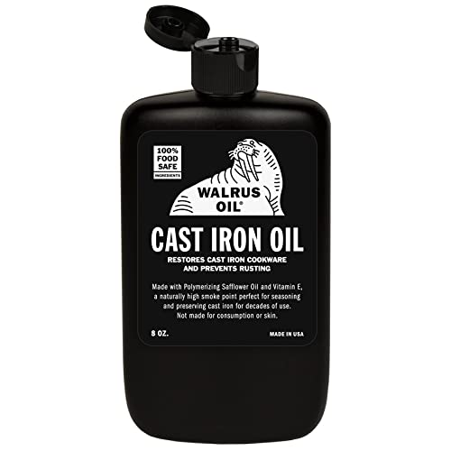WALRUS OIL - Cast Iron Oil, for Restoring, Seasoning, and Maintaining Cast Iron Cookware. 100% Vegan, 8 oz Bottle - NewNest Australia