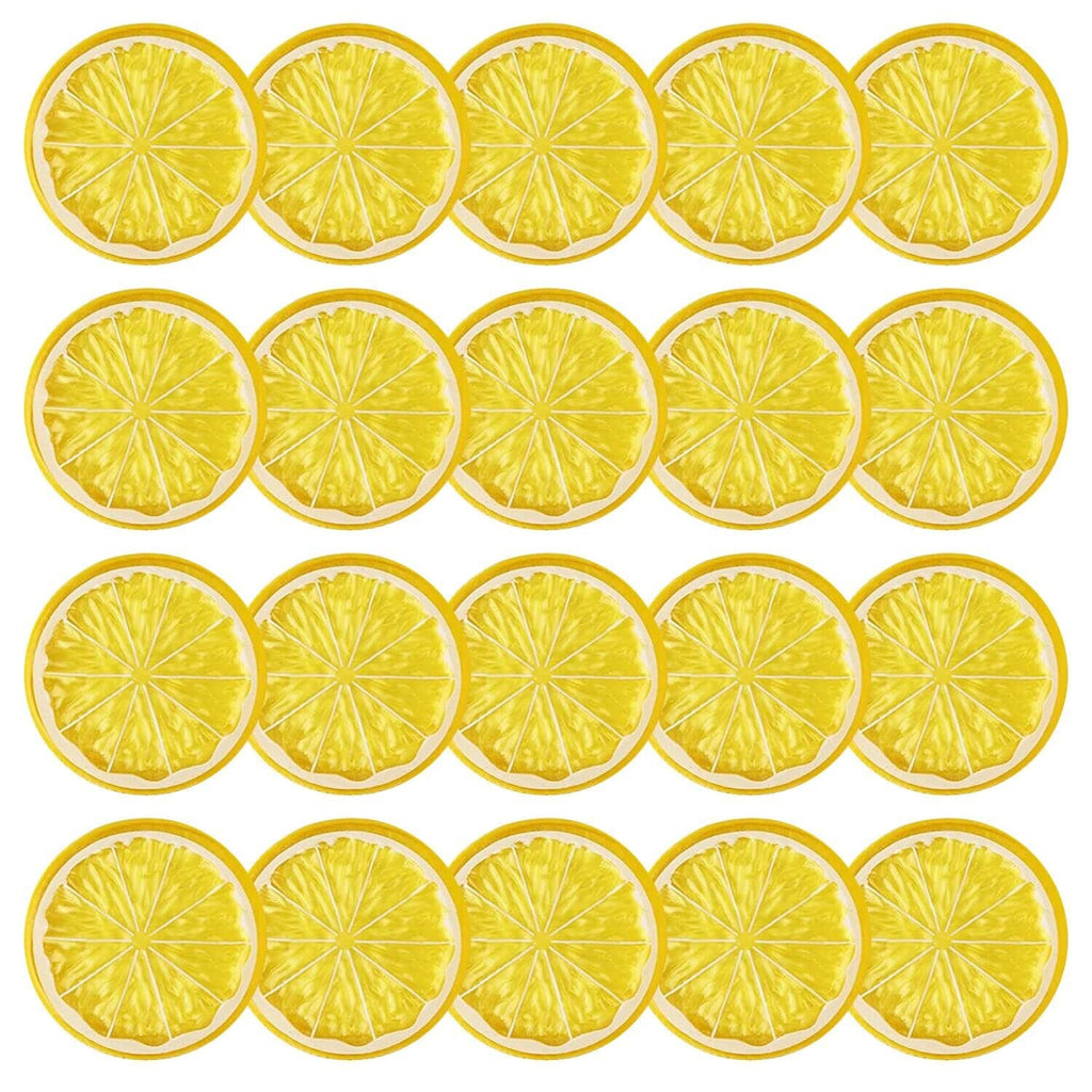 20pcs Mini Simulation Fruit Lemon Slices?Fake Artificial Plastic Fruit Model Decorative Wedding Ornament Festival Decoration?Photography Props?Basket Display Filler Fruit (Yellow) 20pcs - NewNest Australia