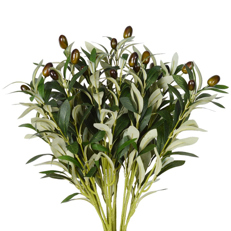 5 Pcs Artificial Greenery Olive Branches for Vases Faux Olive Branches Greenery Stems Fake Olive Branch Green Plants Bushes (17.7 inch/Each) 5 17.7 - NewNest Australia