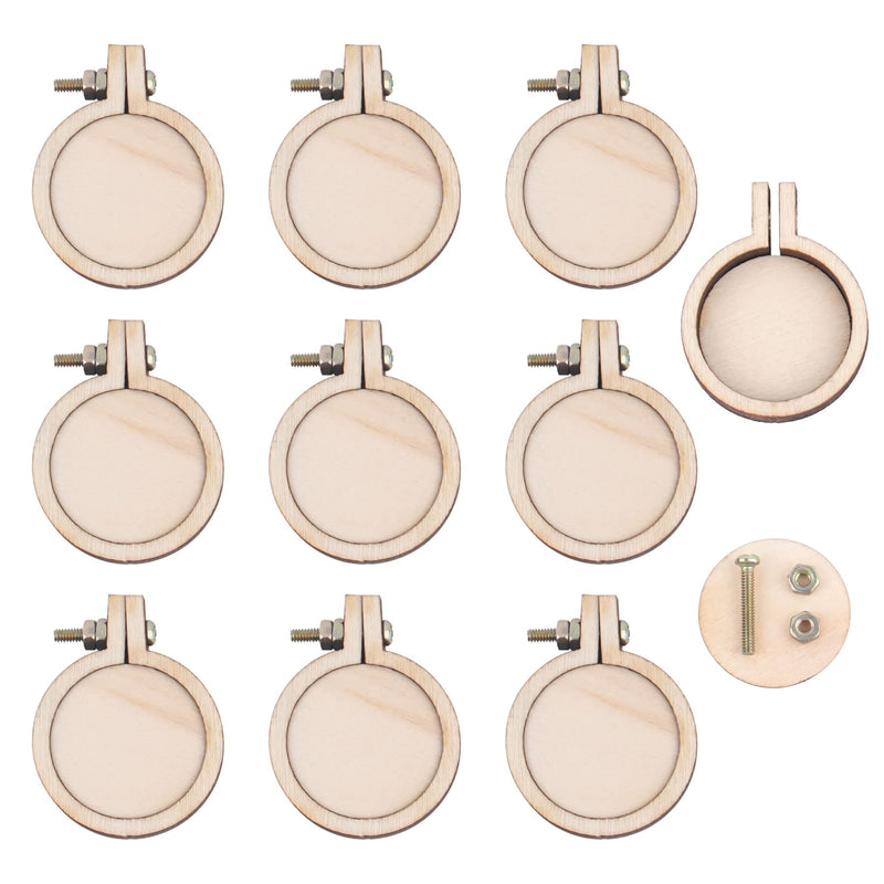 Framendino, 20 Pack Mini Embroidery Hoops Wood Hoops Round Cross Stitch Hoops for Frame Crafts Jewelry - NewNest Australia