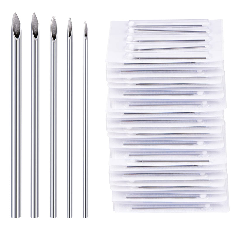 25PCS Mixed Body Piercing Needles, 12G 14G 16G 18G 20G Disposable Sterile Stainless Steel Piercing Needles for Ear Nose Navel Belly Nipple Tongue Lip Smiley Piercing 1-25pcs-mixed sizes(each 5pcs) - NewNest Australia
