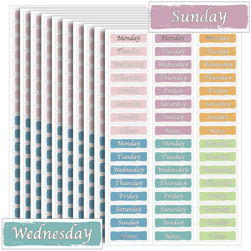 480 Pcs Day of The Week Stickers Silver Foiled Date Covers Decorative Stickers Monday to Sunday Self Adhesive Stickers for Planner Removable Day Labels for Journal School (1.6 x 0.4 Inch, Square) 1.6 x 0.4 Inch - NewNest Australia