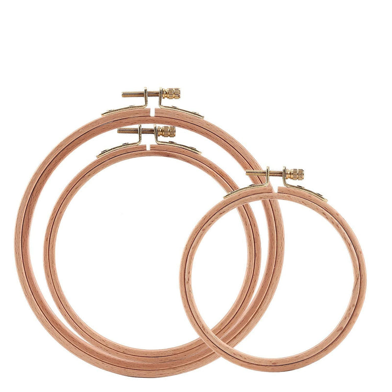 Sherbo 3 Pieces Beech Wood Embroidery Hoops Set by 7 Inch to 9 Inch Circle Hoop Ring Cross Stitch Cotton for DIY Embroidery Floss Starter of Sewing Art Kits Crafts (BeechHoop 7-9) BeechHoop 7-9 - NewNest Australia