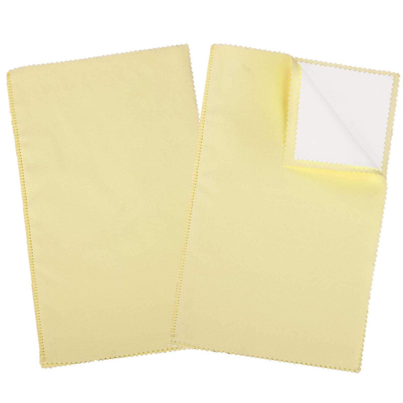 SEVENWELL 2pcs Jewelry Polishing Cleaning Cloth Large 10 x 12in for Sterling Silver Jewelry Gold, Diamond, Platinum, Coins (Yellow) yellow - NewNest Australia