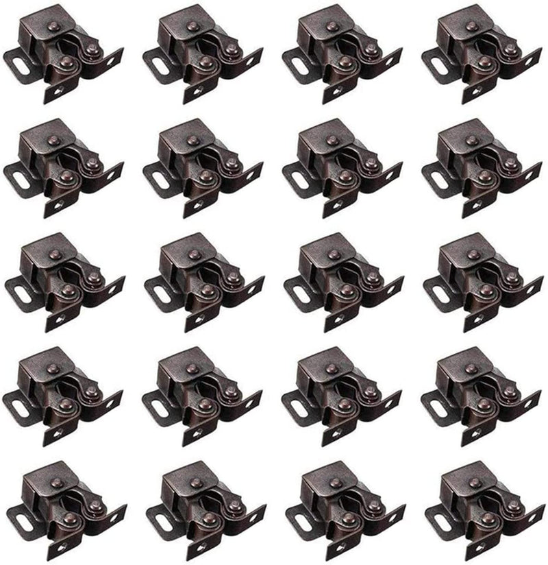 XMHF Ball Roller Catch Double Roller Catch Copper Tone Catch Door Latch with Installation Screws for Cabinet Drawer Closet 20 Pcs - NewNest Australia