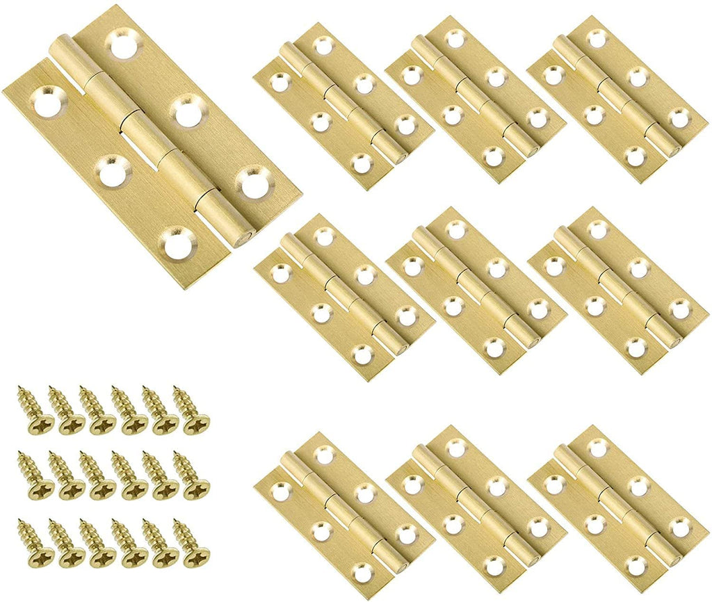 XMHF 8 Pcs 2 Inch Butt Hinges Miniature Solid Brass Hinges Cabinet Drawer Folding Butt Hinges for Cabinet Drawer Wooden Jewelry Box - NewNest Australia