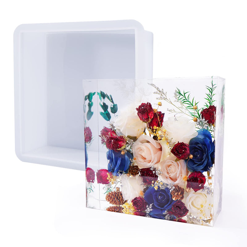 LET'S RESIN Large Square Silicone Molds for Resin, Glossy Deep Square Molds 8''x 3'' w/ Wooden Support, Large Epoxy Resin Molds for Flowers Preservation, Resin Casting Molds for DIY Home Décor - NewNest Australia