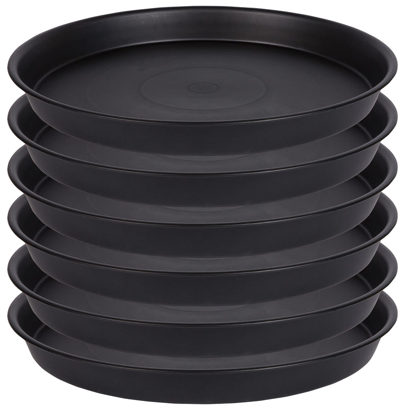 Bleuhome 6 Pack of 4 inch Plant Saucer, Heavy Duty Plastic Plant Drip Trays 4" Round, Plant Dishes Saucer, Flower Plant Trays for Indoors, Plate for Planter 2"/3"/4" (Black) 4inch Black - NewNest Australia