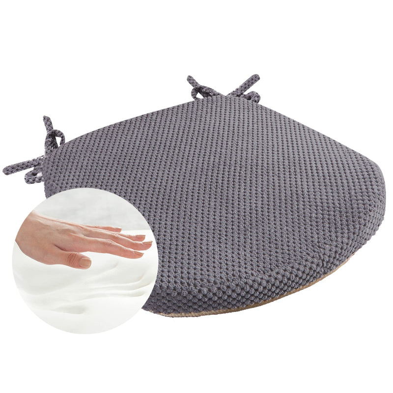 Chair Cushion with Ties for Dining Chair Memory Foam Kitchen Dining Chair Pad Non Slip Dining Room Seat Cushion with Machine Washable Cover,17"x16"(1 Pack, Grey) - NewNest Australia