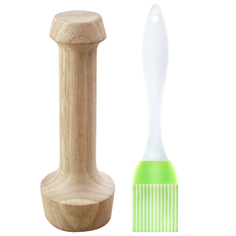 ANFU Tart Tamper Set, Wooden Molds Egg Tarts Tamper Pastry Tools for Mini Muffin Tins or Tart Pans, DIY Baking Shaping Kitchen Tool & Pastry Brush - NewNest Australia