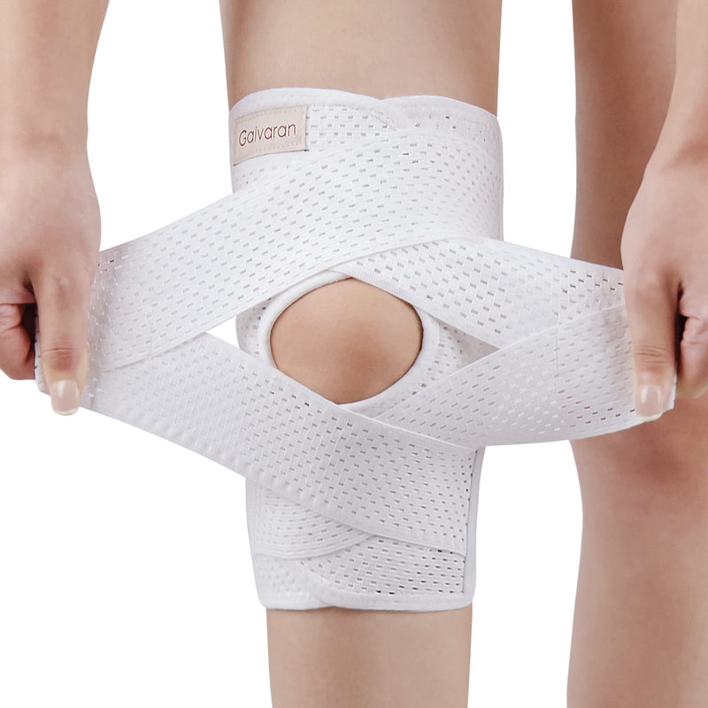 Galvaran Knee Brace with Side Stabilizers for Meniscal Tear Knee Pain ACL MCL Arthritis Injuries Recovery, Breathable Adjustable Knee Support for Men and Women Large White - NewNest Australia