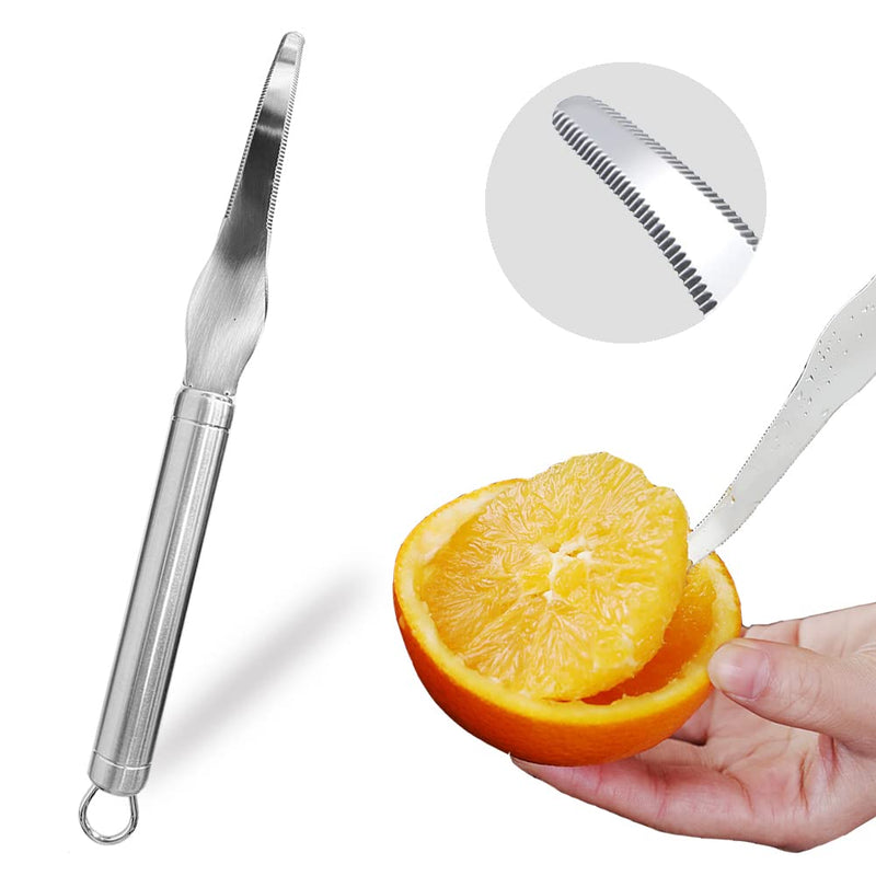Grapefruit Knife Stainless Steel Slicer Cutter Peeler Remover Opener Humanized Design Handle Fruit Tools Kitchen Gadget Double Serrated Blade - NewNest Australia