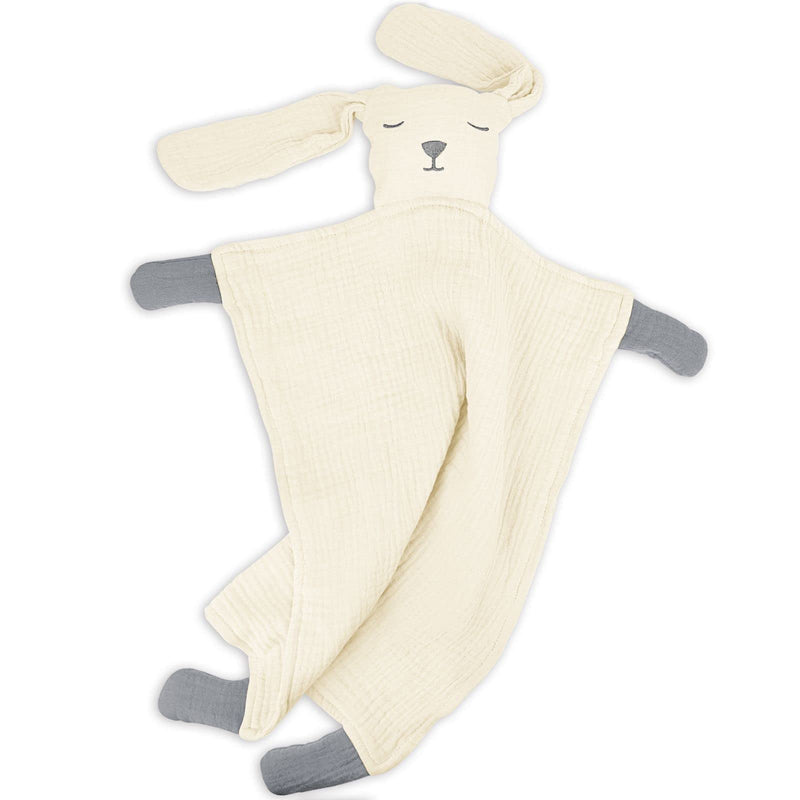 Lulu moon Baby Security Blanket for Unisex, Organic Cotton Muslin Baby Lovey, Soft & Breathable Lovie Baby Gifts for Boys and Girls, 15*12 Inch (Ivory) - NewNest Australia