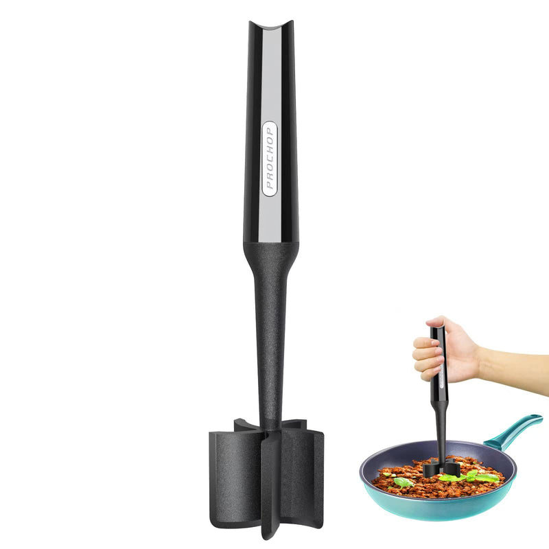 Meat Chopper, Professional Heat Resistant Nylon, Masher and Smasher for Hamburger Meat, Ground Beef, Ground Turkey and More, Hamburger Chopper Utensil, Non Stick Mix Chopper, Black - NewNest Australia
