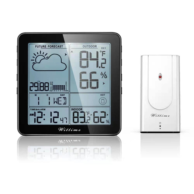 Wittime 2180 Indoor Outdoor Thermometer Wireless Hygrometer Wireless Digital Temperature and Humidity Monitor Inside Outside Thermometer for Home with Sensor - NewNest Australia