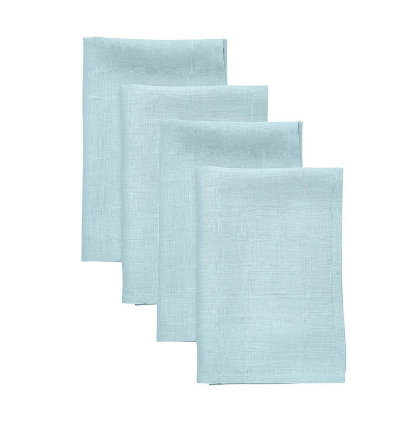 Pure Linen Napkins Fete  Aqua Blue, 20 x 20 Inch Set of 4  100% Pure Linen Machine Washable Dinner Napkins by Solino Home - NewNest Australia