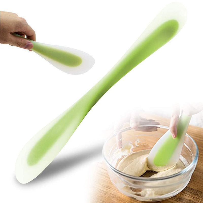 Silicone Spatula Scraper Spoon Double-Headed Dual-Purpose for Cooking Baking Spreading Mixing Supplies , Ideal Gifts of Home Utensi Kitchen Good Grip Gadget Cake Accessory for Dad or Mom(Green) Green - NewNest Australia
