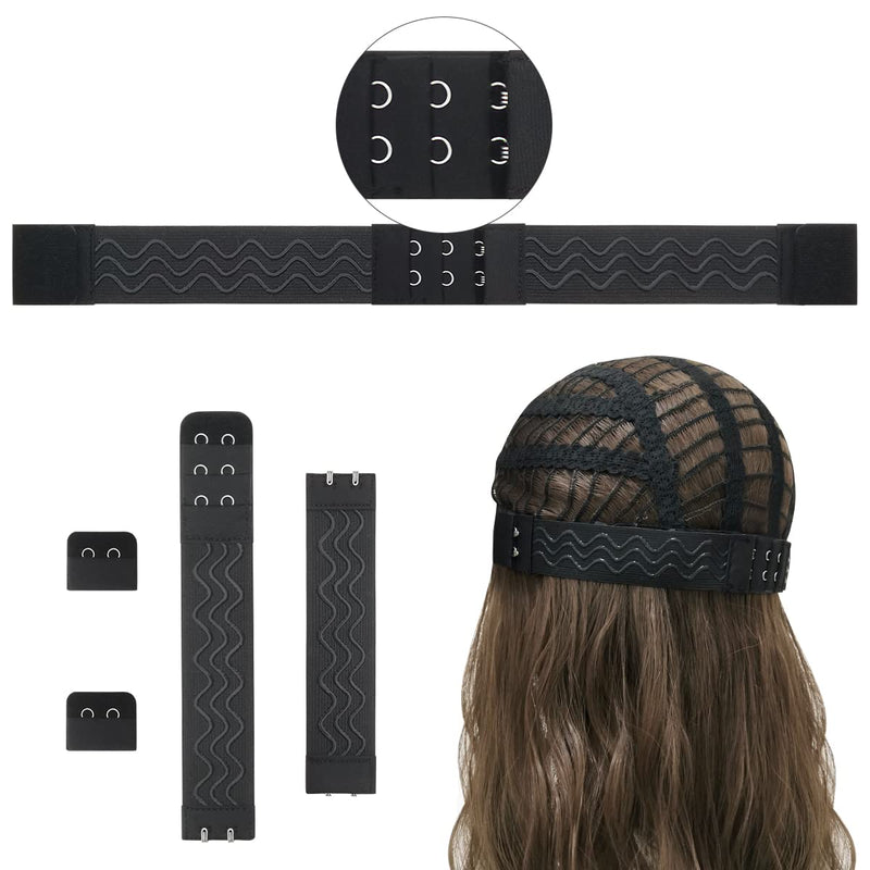 MYKURS 8 Pack Adjustable Wig Elastic Band, Silicone Coated Elastic Straps for Non-Slip Wigs Making and Sewing, Black - NewNest Australia